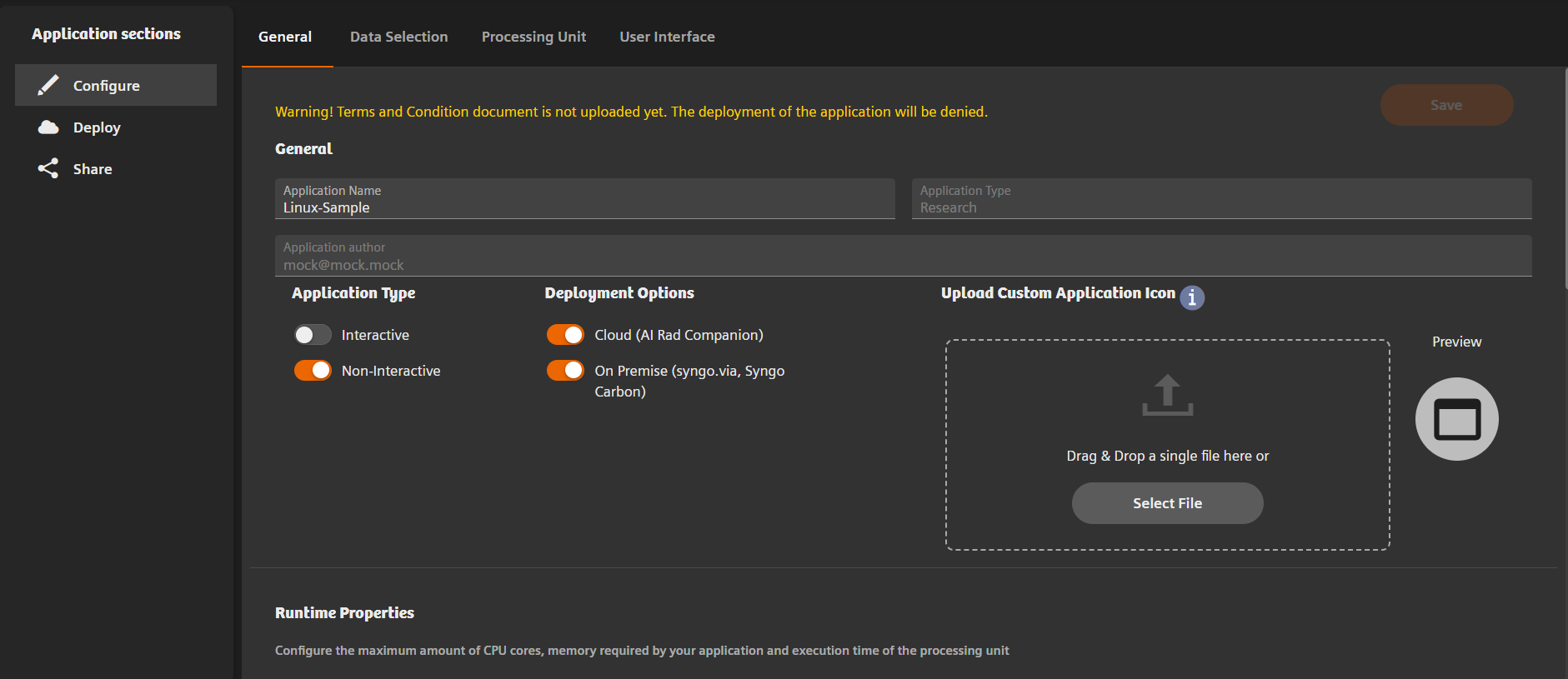 Configure new app