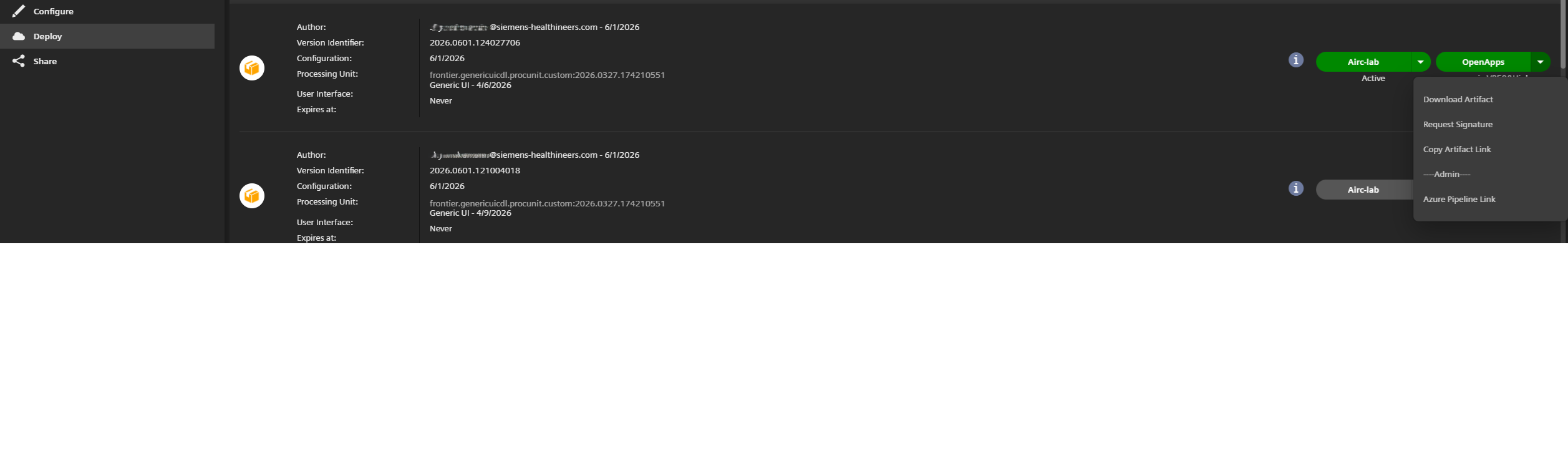 Open Apps deployment